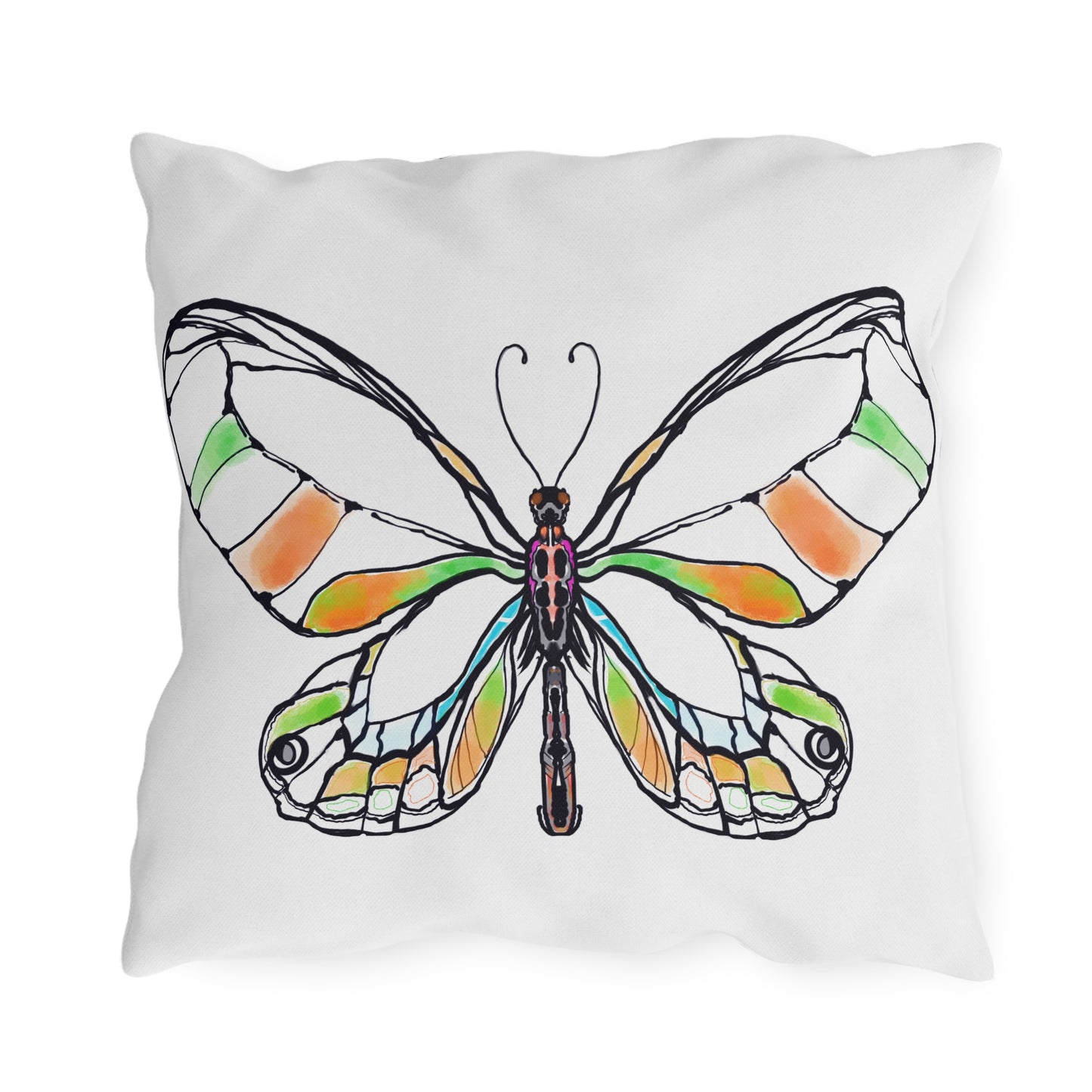 Outdoor Pillows Lulu Butterflies Orange