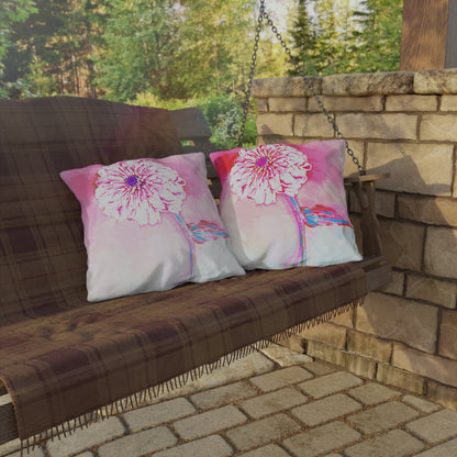 Outdoor Pillows Abstract Zinnia Color Story Pink