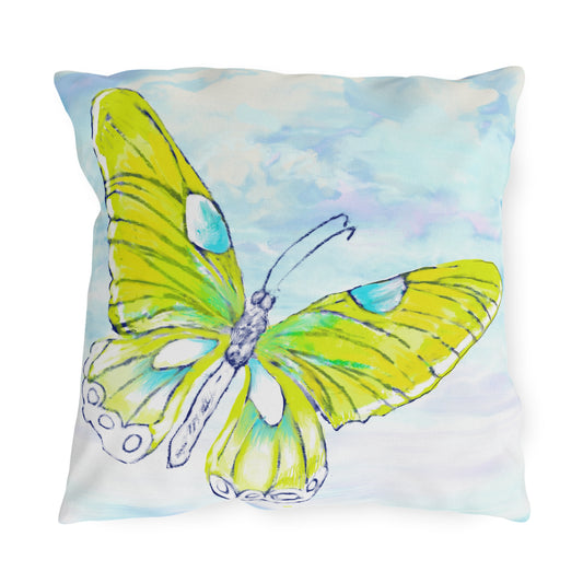 Outdoor Pillows Butterfly Yellow