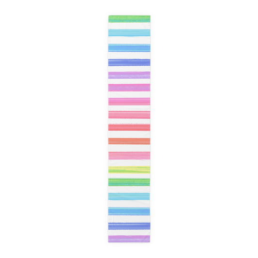 Watercolor Stripes Table Runner