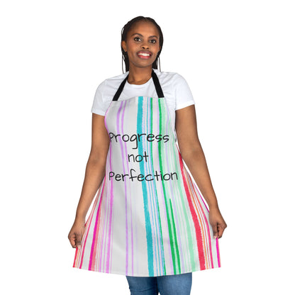 Watercolor Stripes Apron Progress not perfection