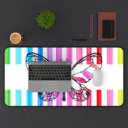 Office Flutterstripe Desk Mat with Multi-color Stripes