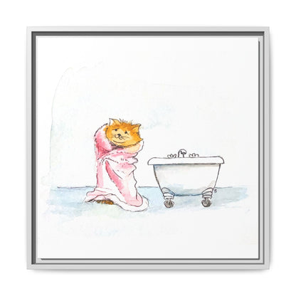 Kitty Fun Matte Canvas Framed