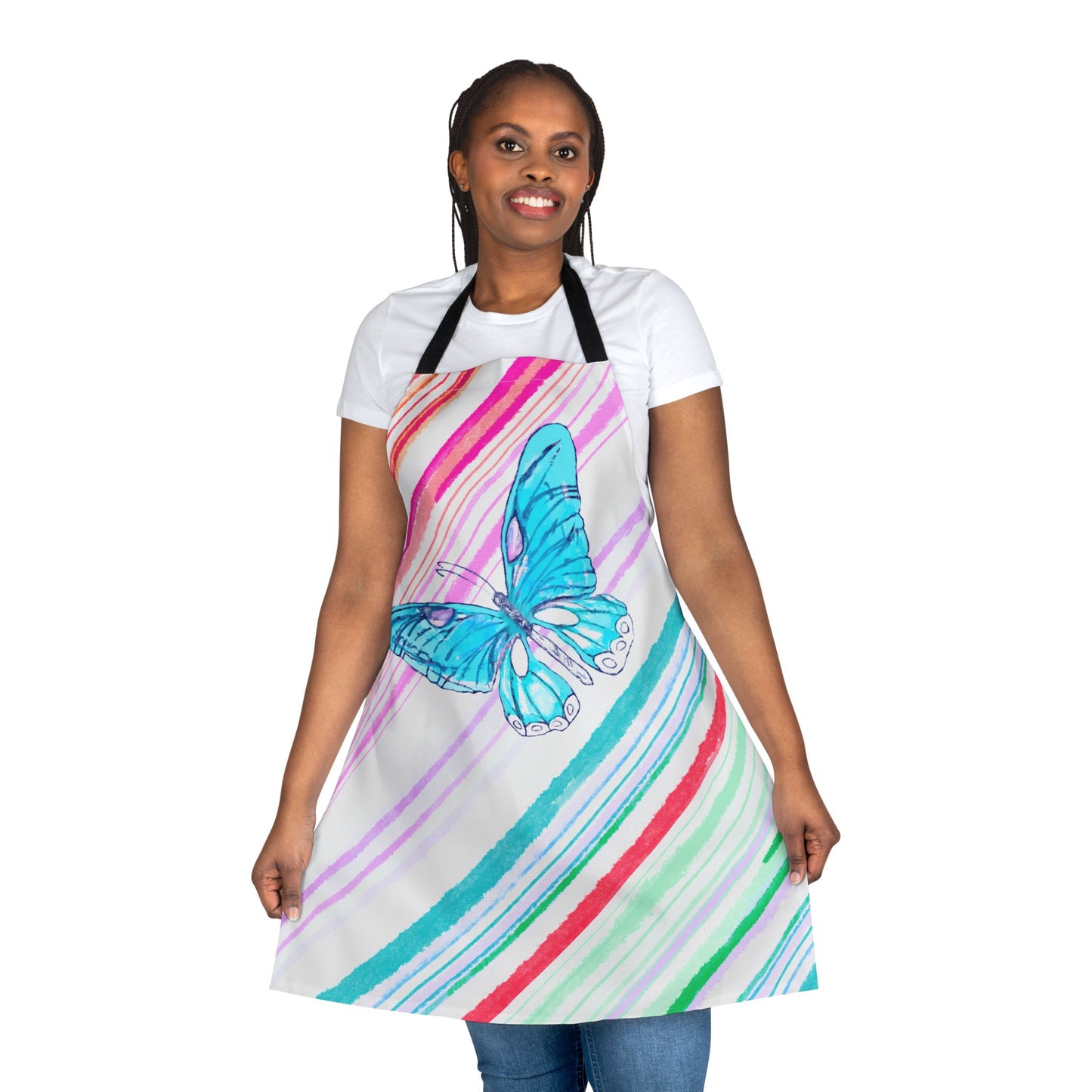 Aprons Butterfly Diagonal Stripes