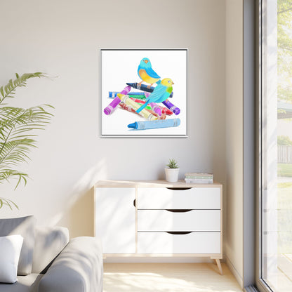 Jolly Birds Matte Canvas Framed