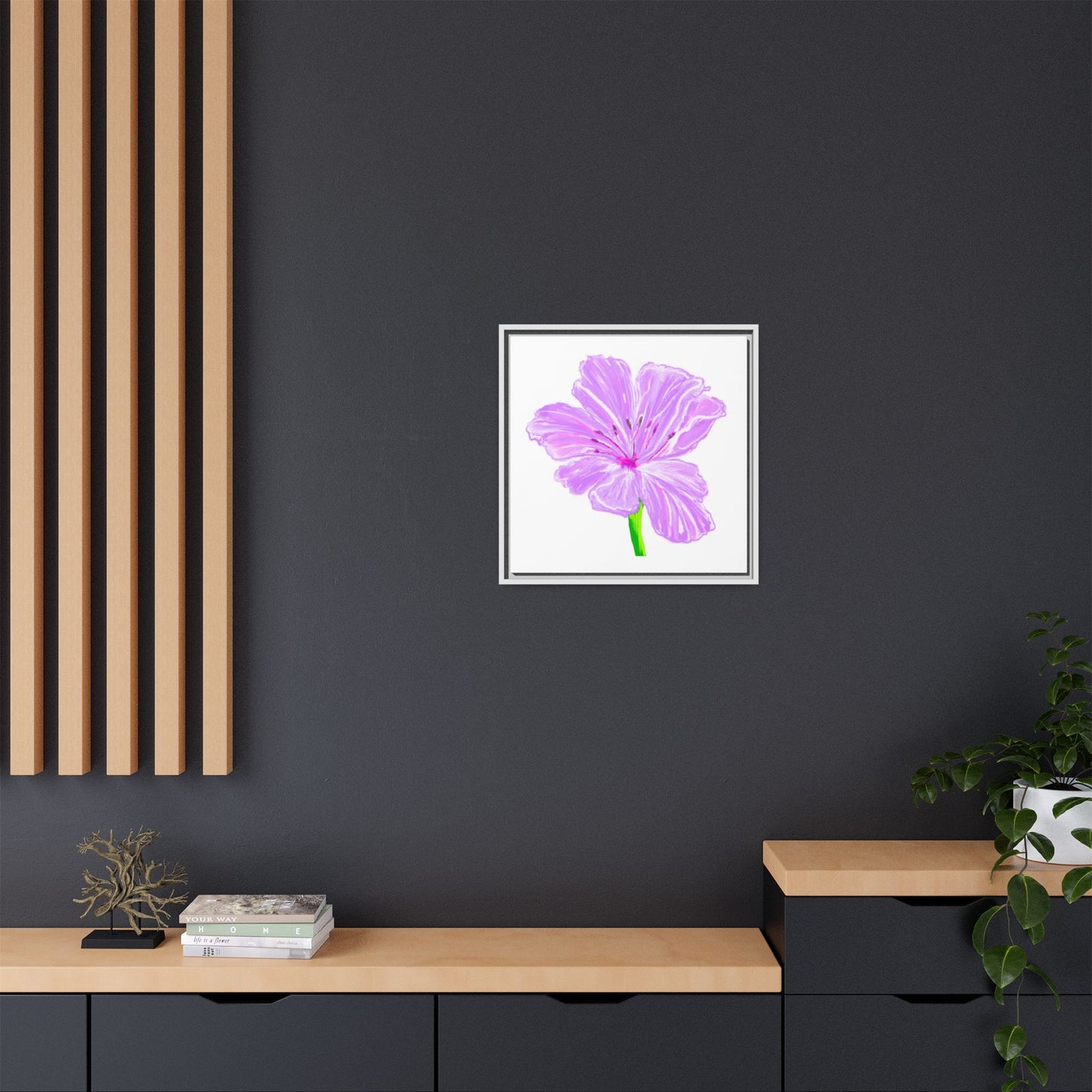 Dancing Tulips Matte Canvas, Framed Lilac