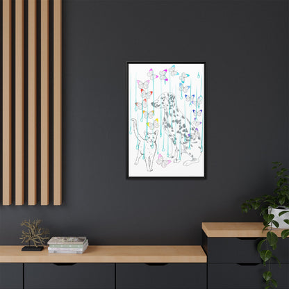 Butterfly Chroma Rain and Shine Matte Canvas, Framed (White)
