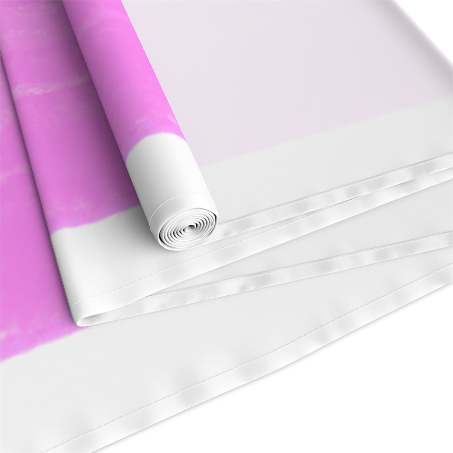 Mega Stripe Table Runner (Cotton Creamy white , Poly Bright White) Bright Pink