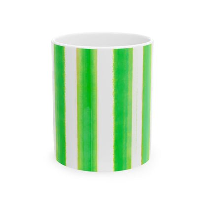 WatercolorStripes Ceramic Mug Dark Green