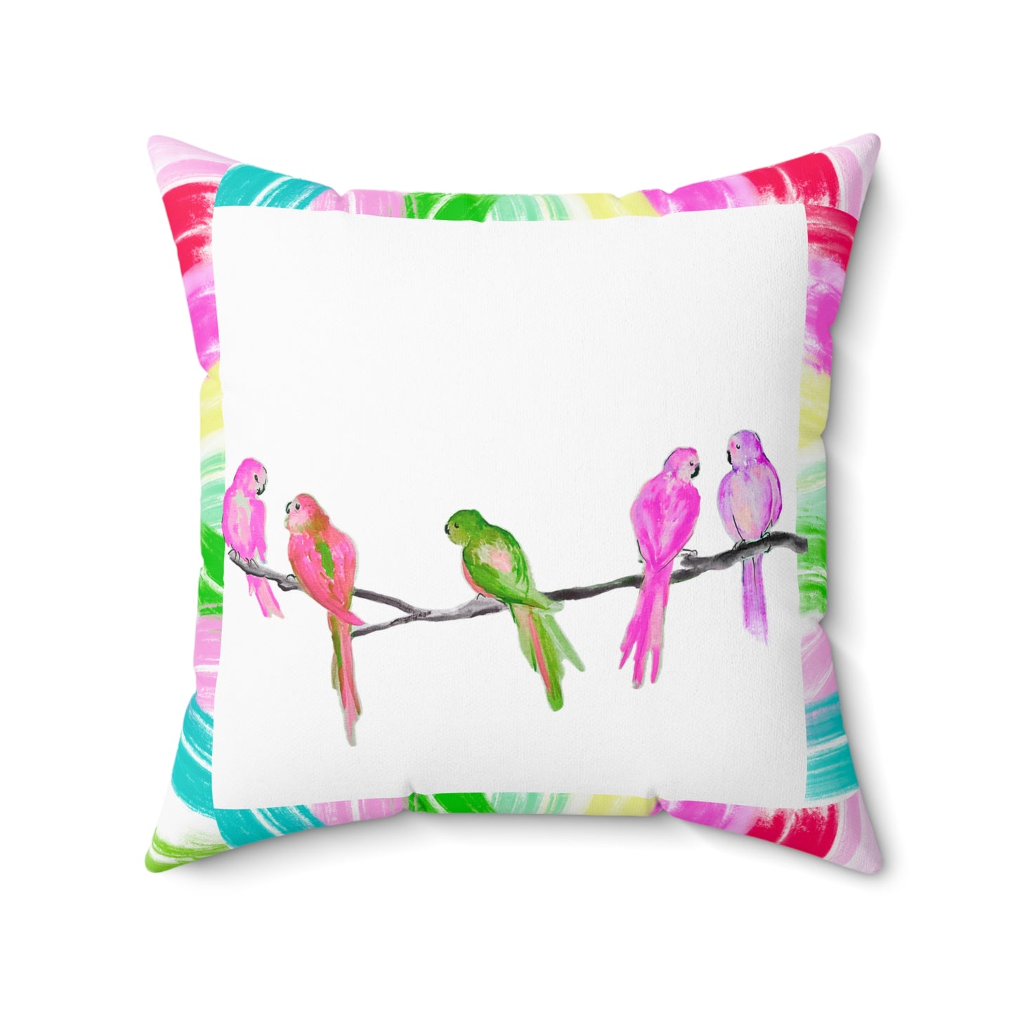 Mega Dot Polyester Square Pillow How great is your goodness Birds