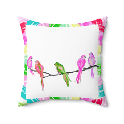 Mega Dot Polyester Square Pillow How great is your goodness Birds