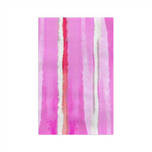 Mega Stripes Tea Towel pink, red