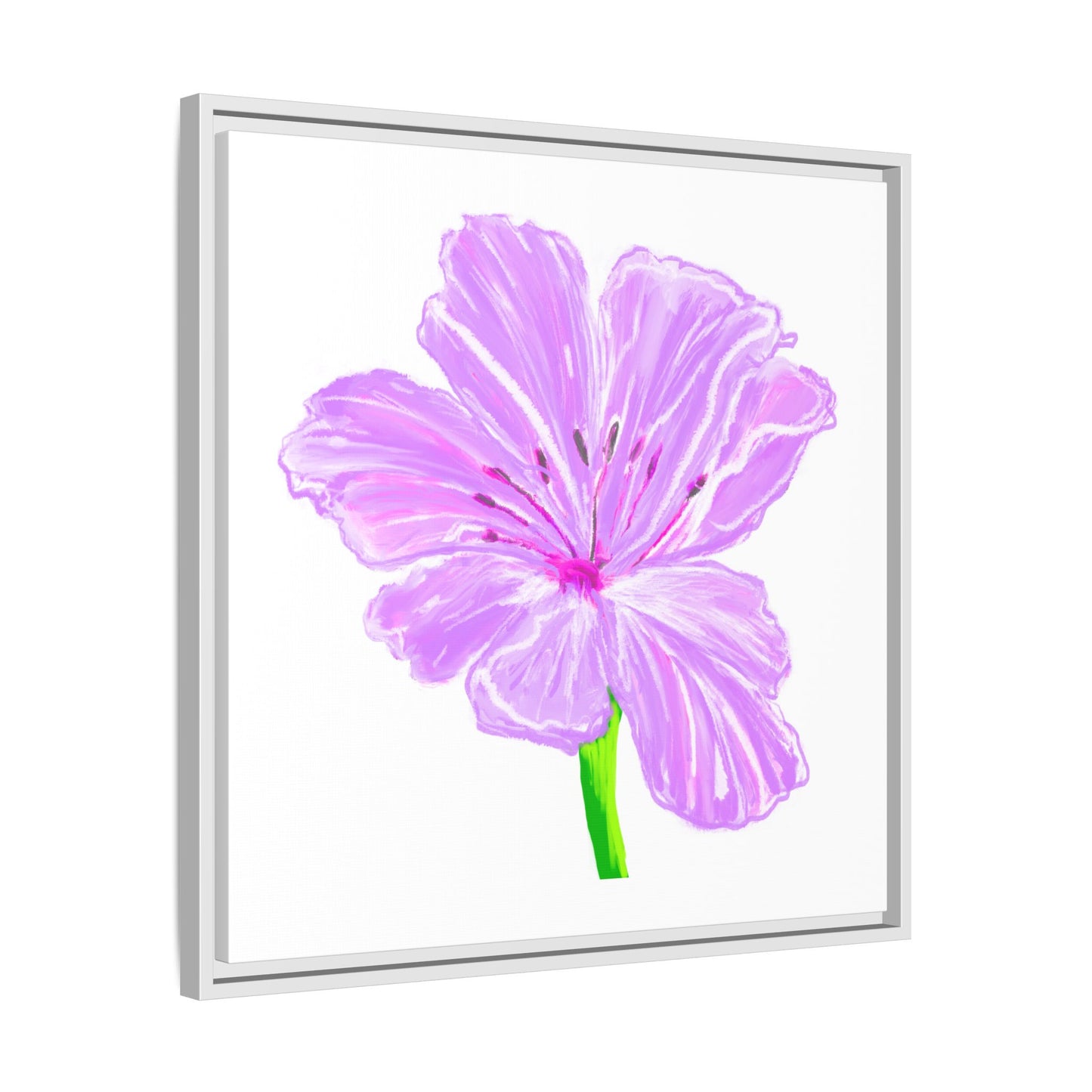 Dancing Tulips Matte Canvas, Framed Lilac
