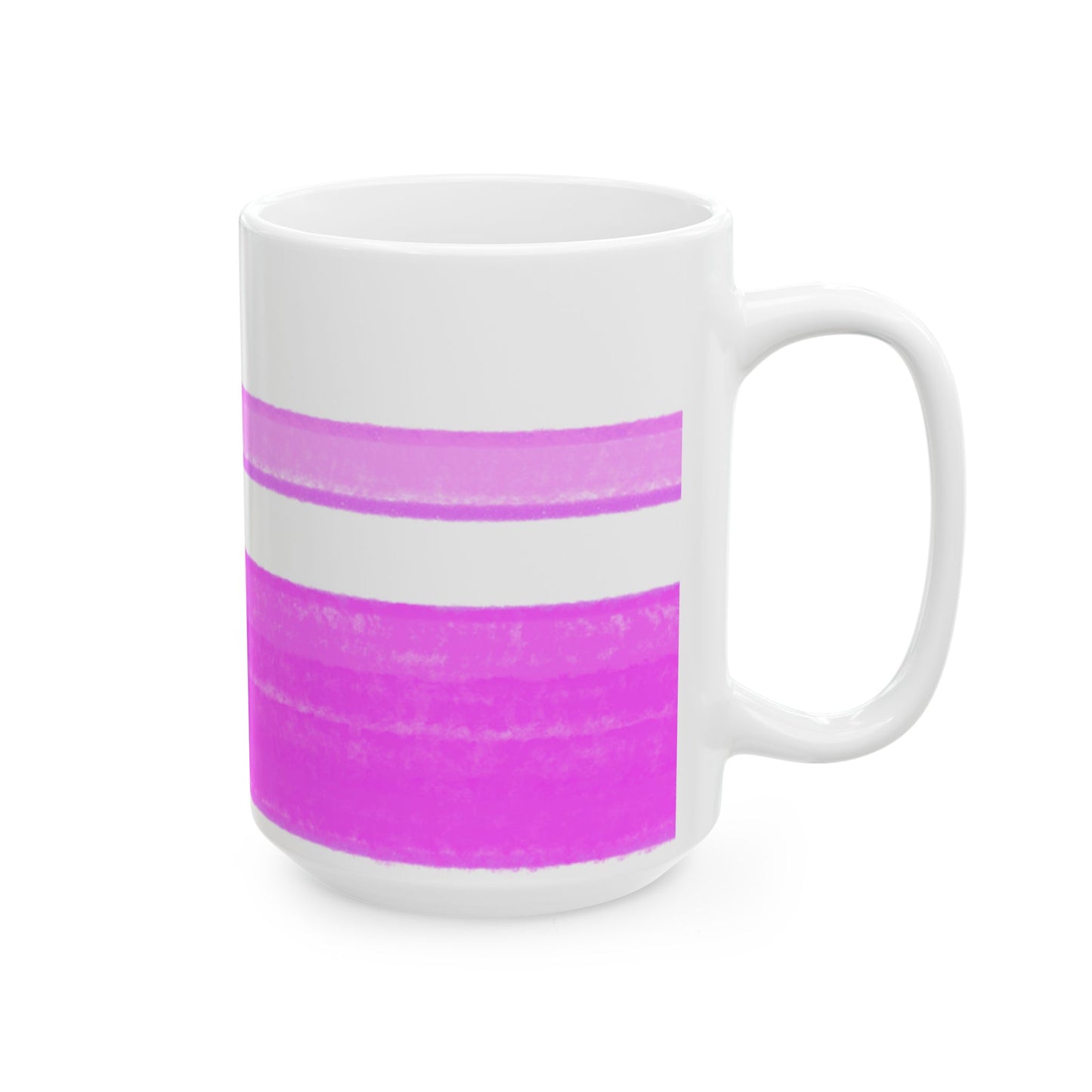 Mega Stripe Kitty Butterfly Flutter Ceramic Mug Purplish Pink