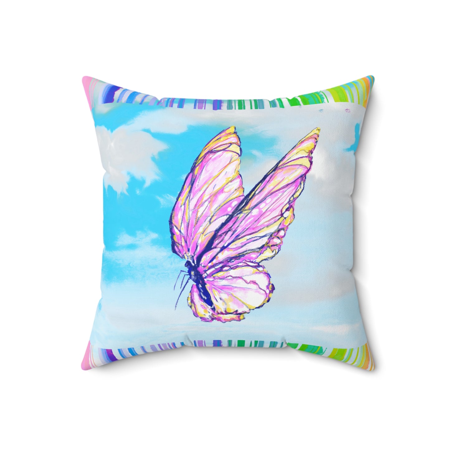 Flower Fun Pansy Polyester Square Pillow