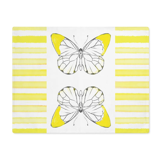 Butterfly Chroma Stripe Placemat, 1 pc, Yellow,  (Fabric Background Creamy White)