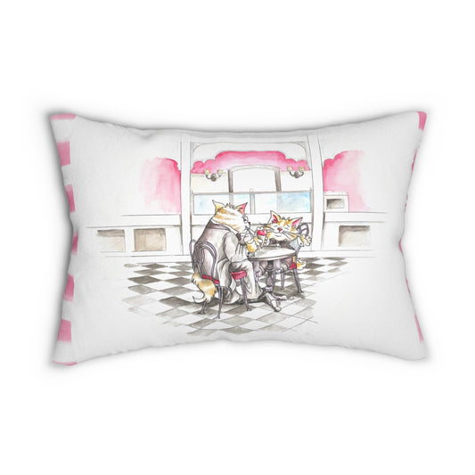 Kitty Fun Polyester Lumbar Pillow "The way of a fool..."