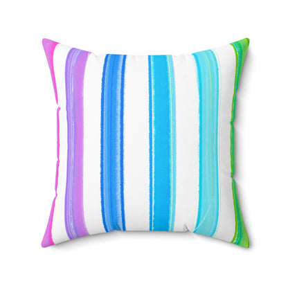 Square Pillow Watercolor Stripes
