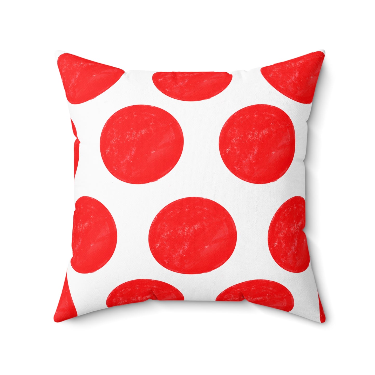 Polka Dot Palette Polyester Square Pillow red