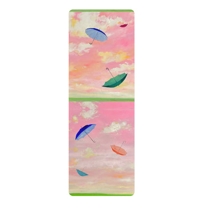 Rubber Yoga Mat All About Watercolor Stripes