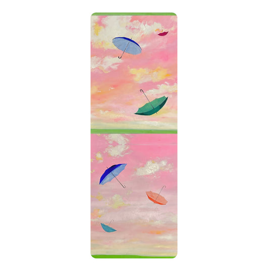 Rubber Yoga Mat All About Watercolor Stripes