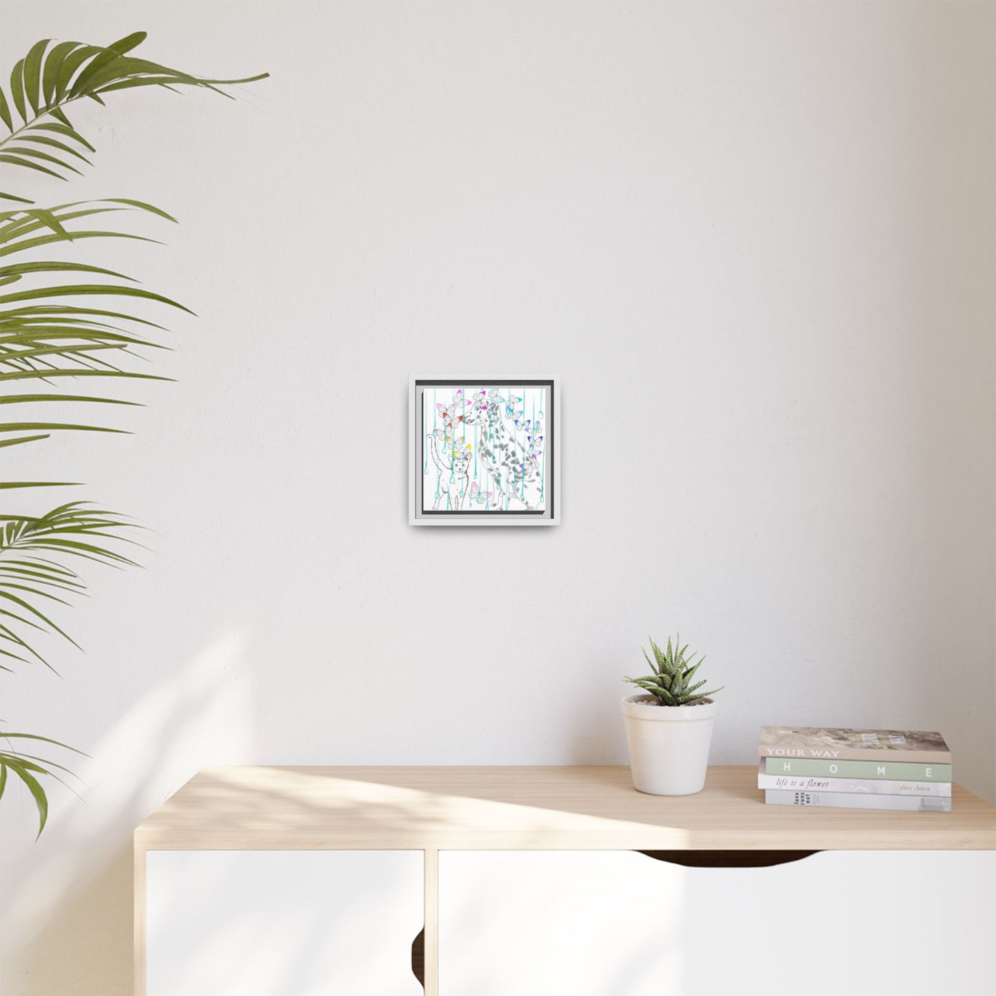 Butterfly Chroma Rain and Shine Matte Canvas, Framed (White)