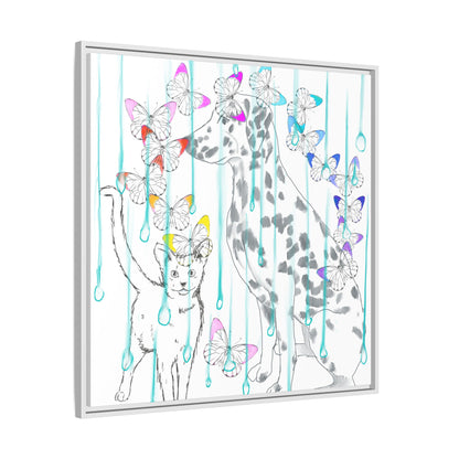 Butterfly Chroma Rain and Shine Matte Canvas, Framed (White)