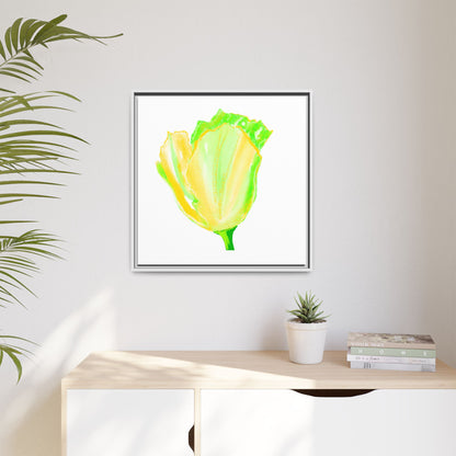 Dancing Tulips Matte Canvas, Framed (Multi-color) Yellow Green