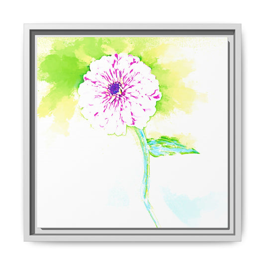 Zinnia Color Splash Matte Canvas Yellow Framed