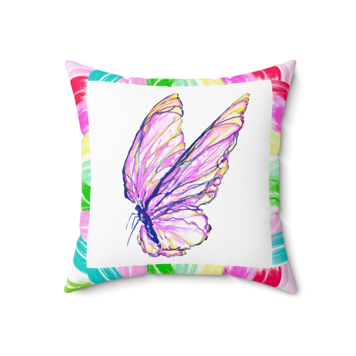 Mega Dot Polyester Square Pillow Do not be wise in your own eyes Butterfly