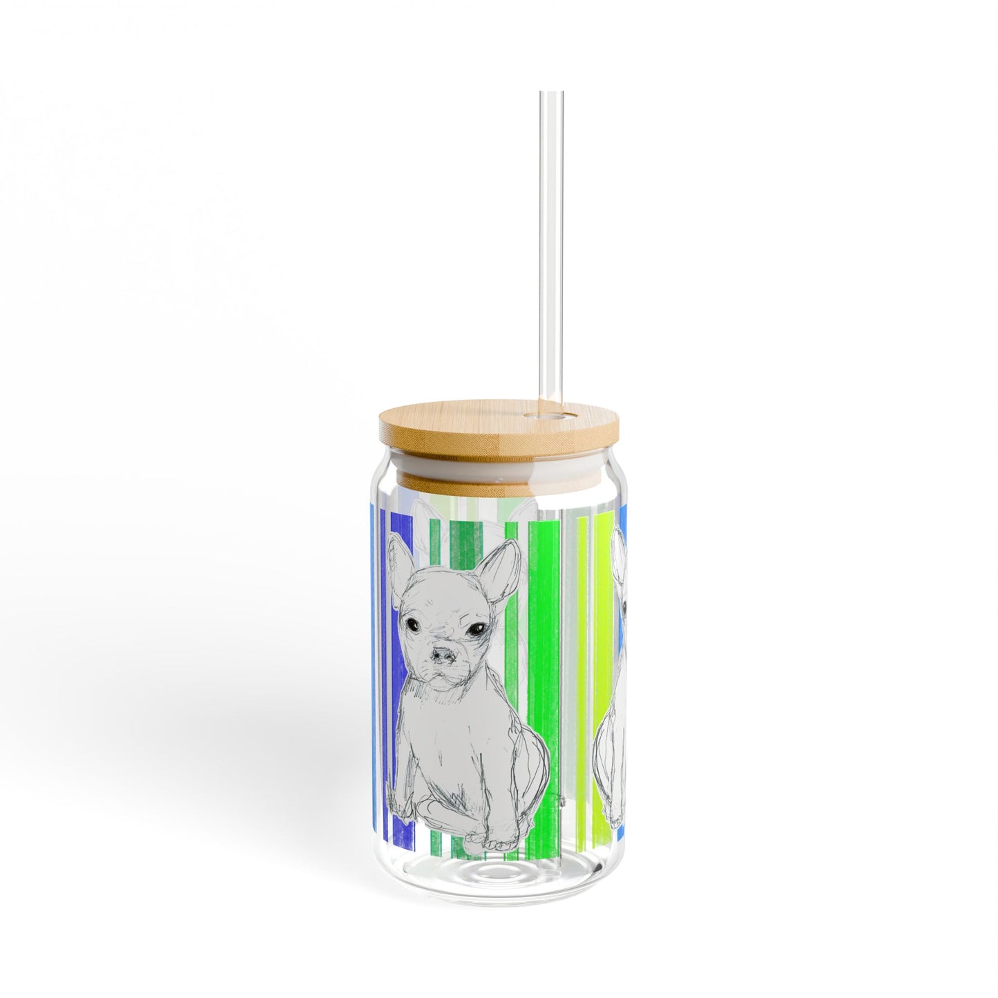 Dogi Butterfly Flutter Sipper Glass, 16oz, Rescue pup