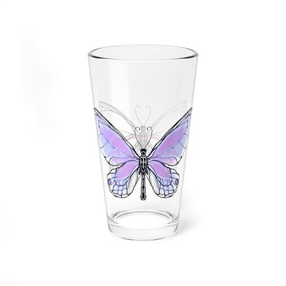 Mixing Glass, 16oz Butterfly Colorful Watercolor