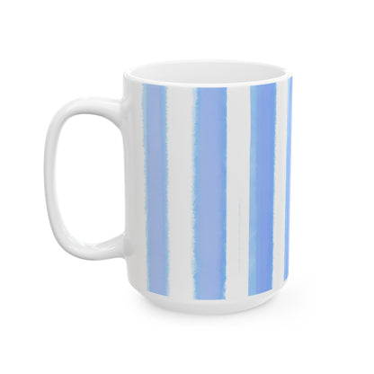 Watercolor Stripes Ceramic Mug Periwinkle