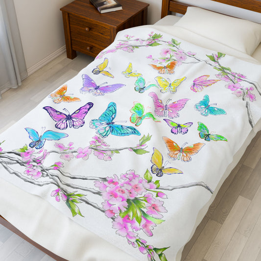 Blossom Glide Velveteen Plush Blanket