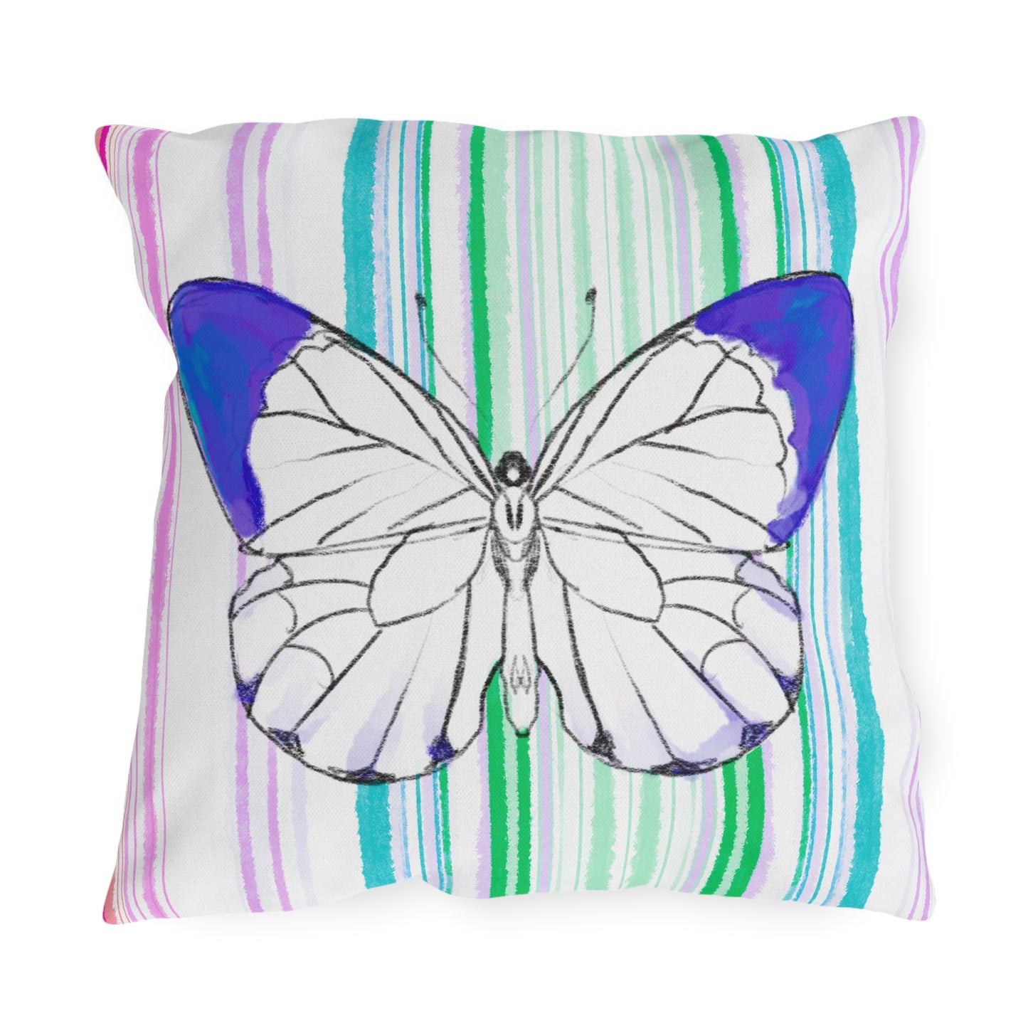 Pillows Outdoor Watercolor Butterfly Whimsy