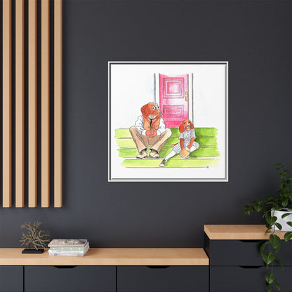 Dogi Fun Matte Canvas Framed