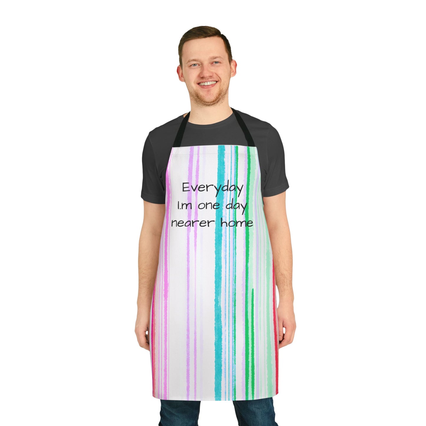 Watercolor Stripes Apron, 5-Color Straps Our Hearts our restless