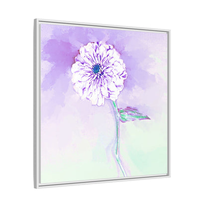 Zinnia Color Splash Matte Canvas Lilac Framed