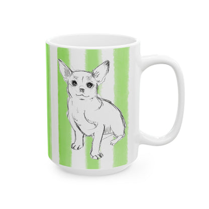 Dogi Fun Mug with Light Green Stripes
