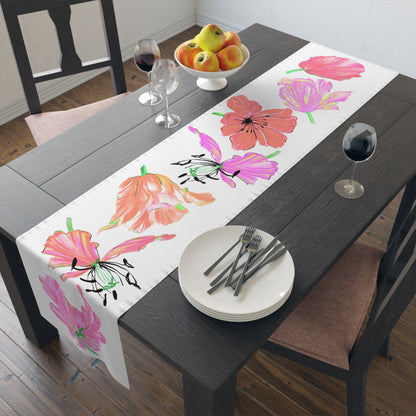 Table Runner Tulip Love Cotton Creamy White OR Polyester Brighter White