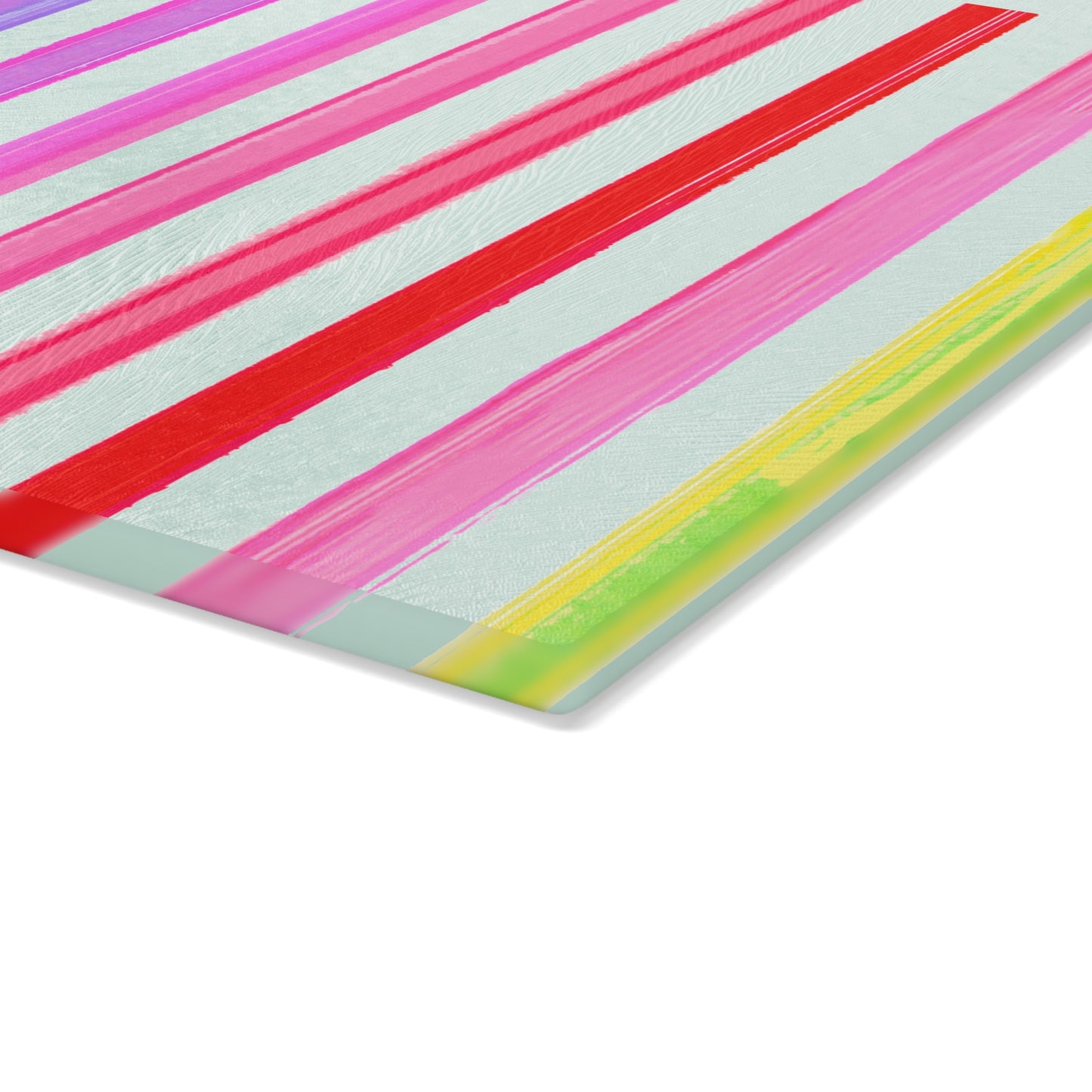 Watercolor Stripes Glass Cutting Board