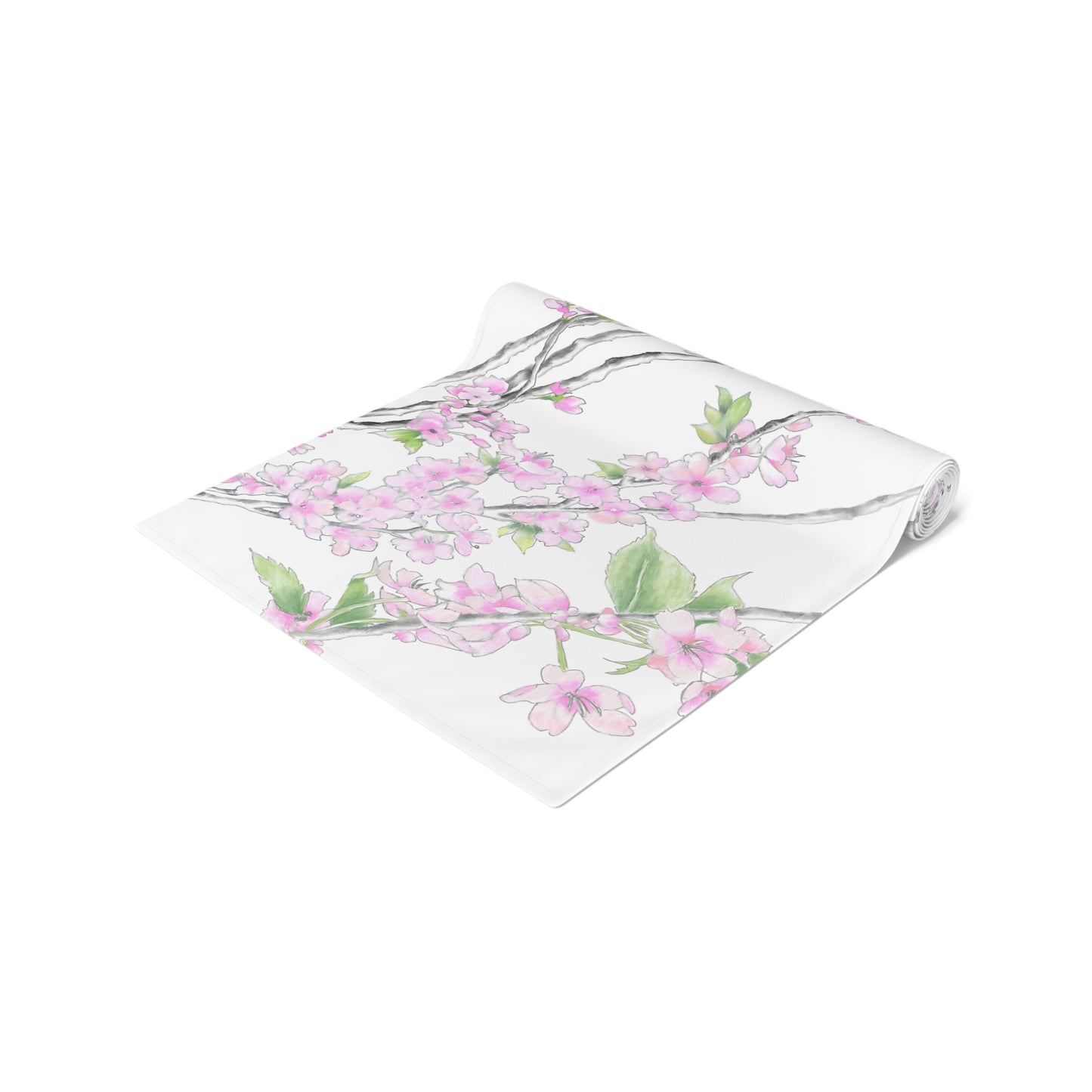 Butterfly Blossom Romp Table Runner (Cotton, Creamy White, Poly, Bright White) 16"x 90"