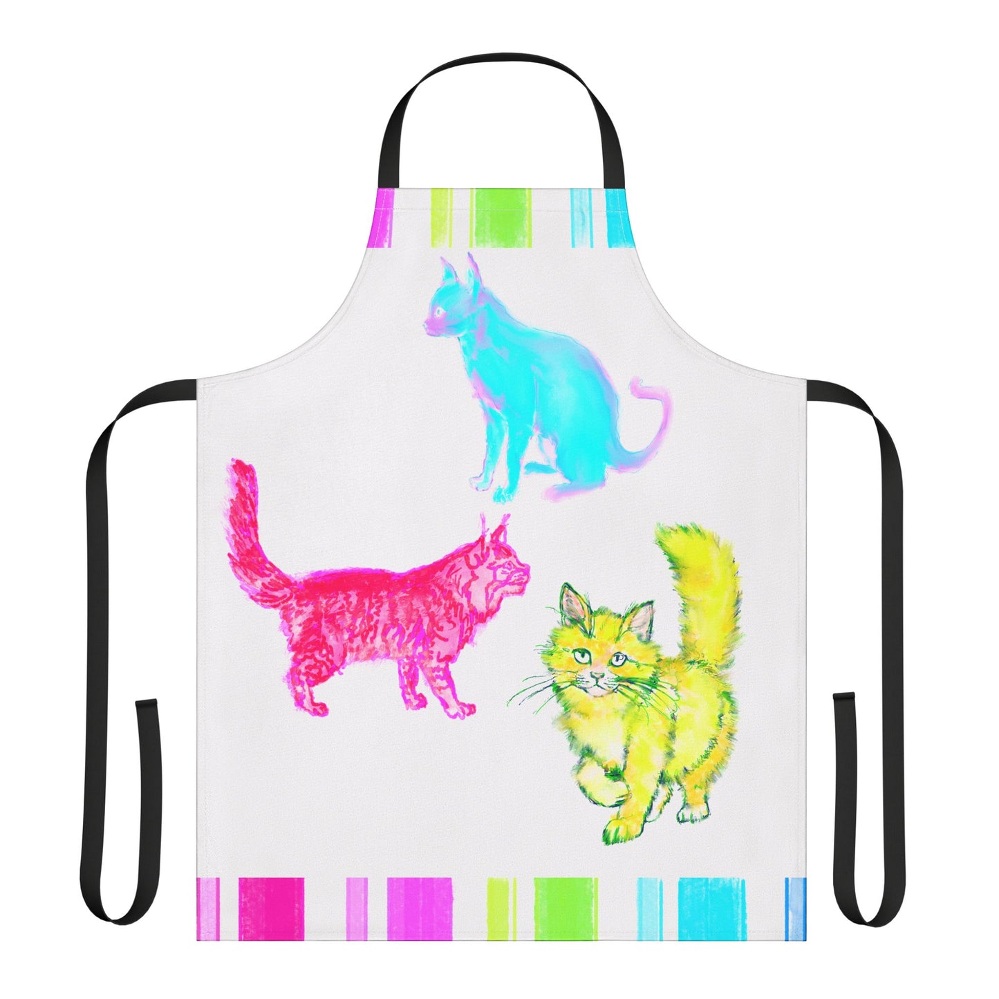 Aprons Colorful Watercolor Cats