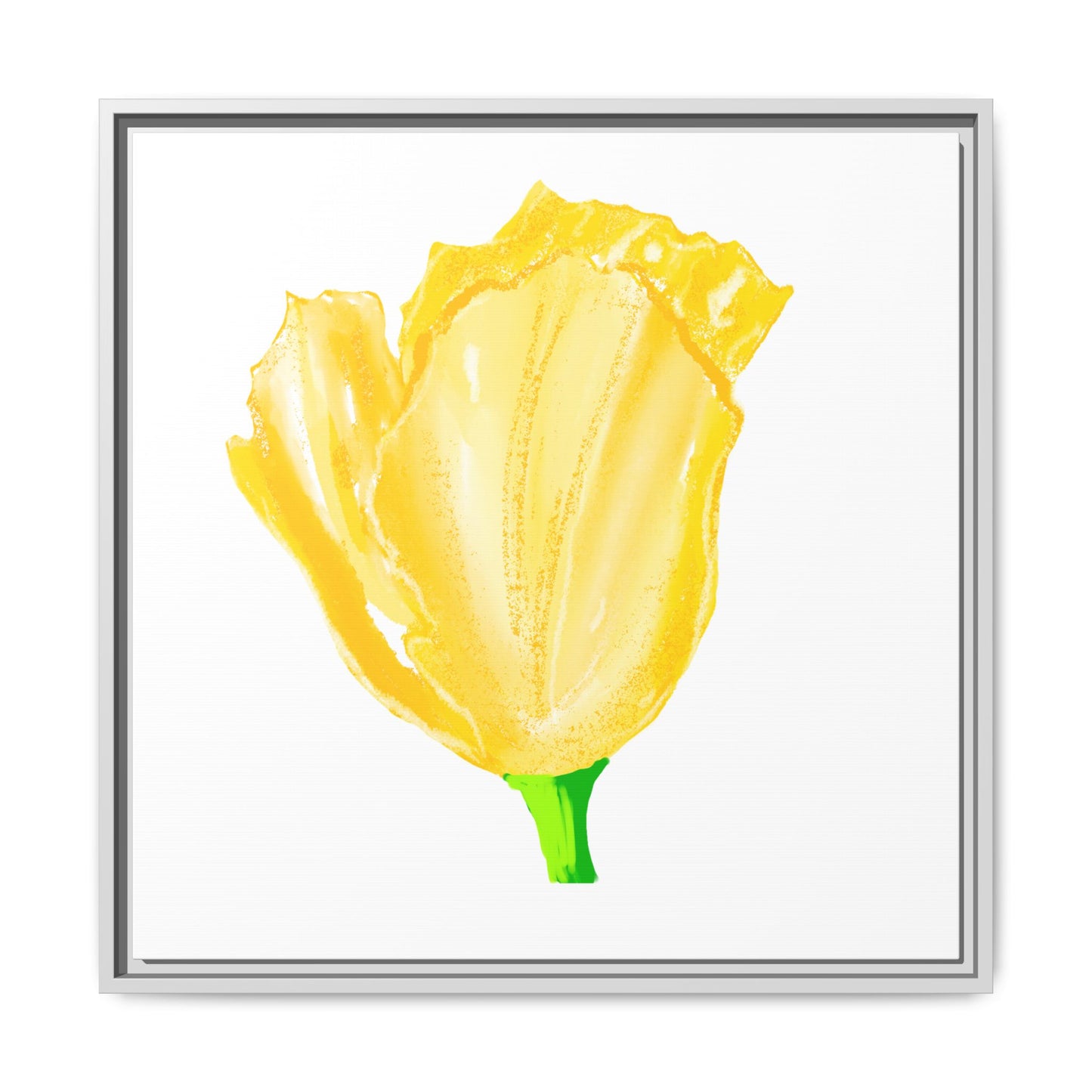 Dancing Tulips Matte Canvas, Framed Yellow