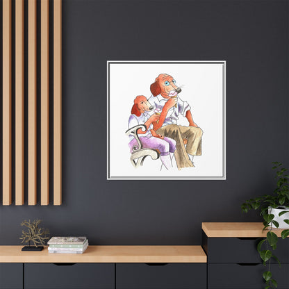 Dogi Fun Matte Canvas Framed