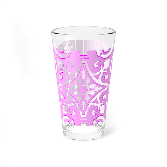 Mixing Glass, 16oz Scrollwork Art