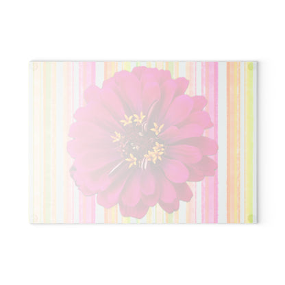 Glass Cutting Board Zinnia Fun