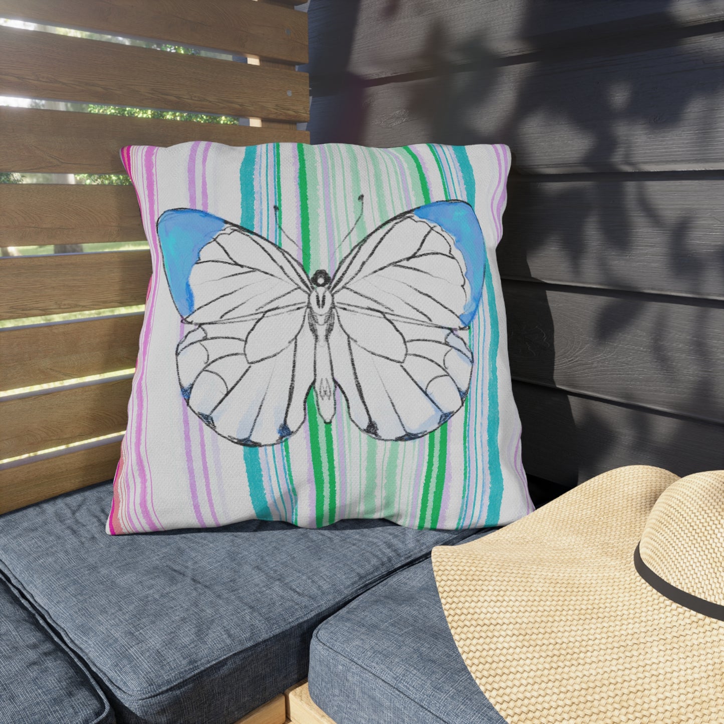 Pillows Outdoor Watercolor Butterfly Whimsy
