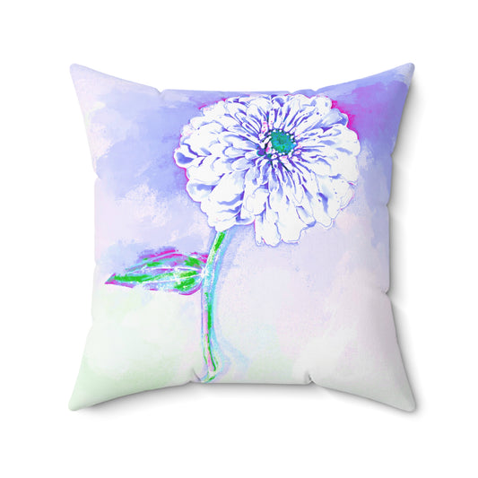 Zinnia Color Splash Spun Polyester Square Pillow, Purple Lavender