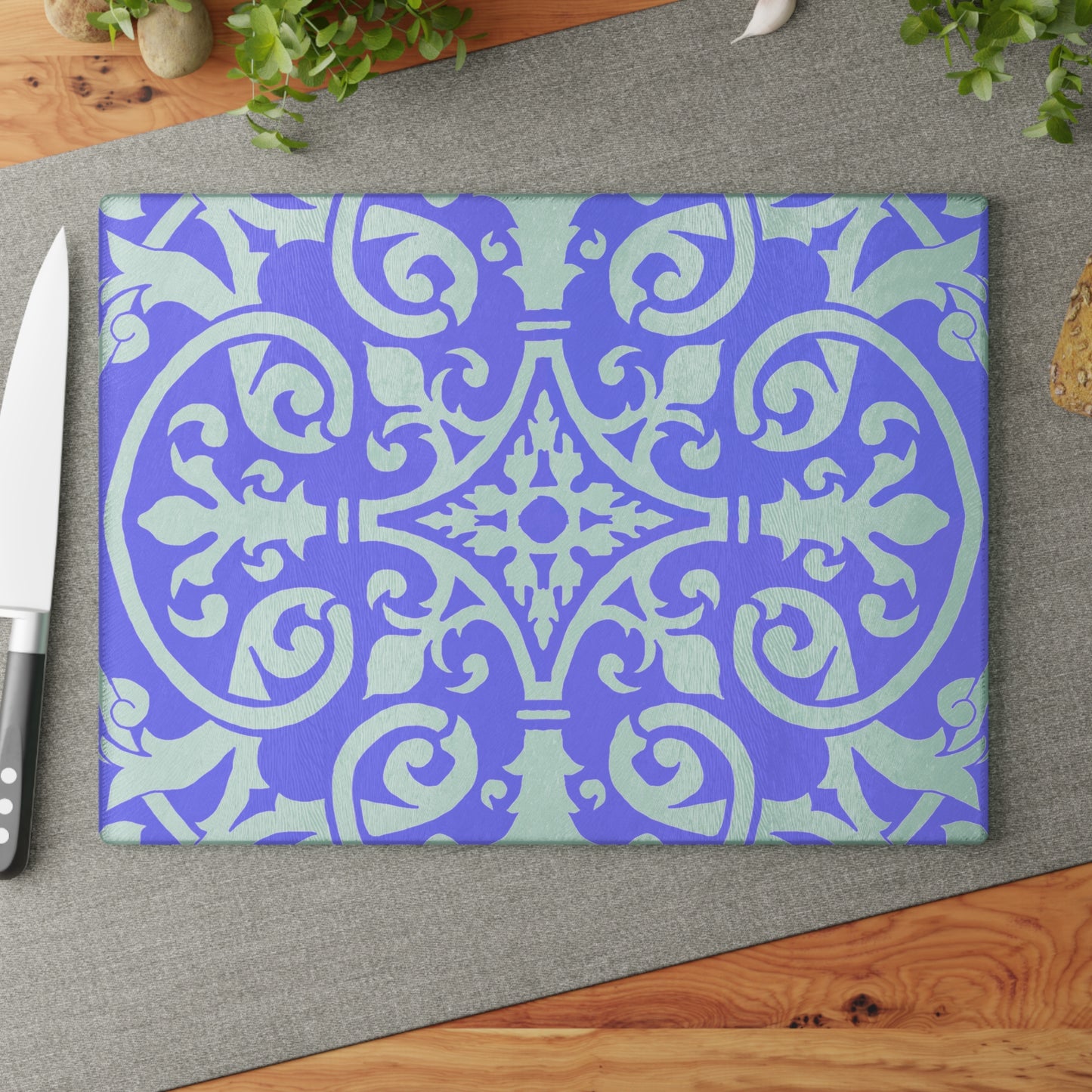 Glass Cutting Board Watercolor Pattern